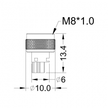 Moldable Connector, A Code - M8 3pin A code female moldable connector, unshielded